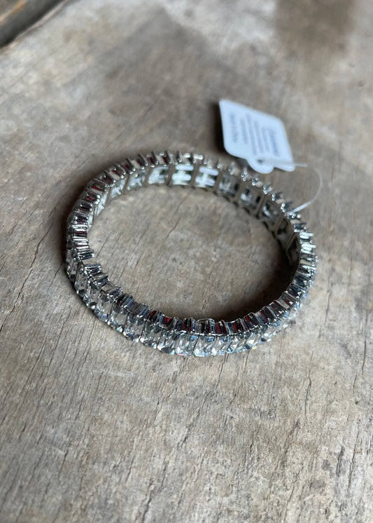 Jewelry | Bracelet Silver Baguette Stretch