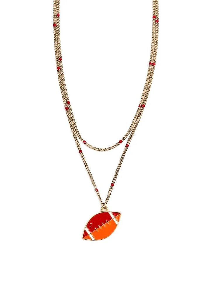 Necklace | Football Double Chain Charm Necklace