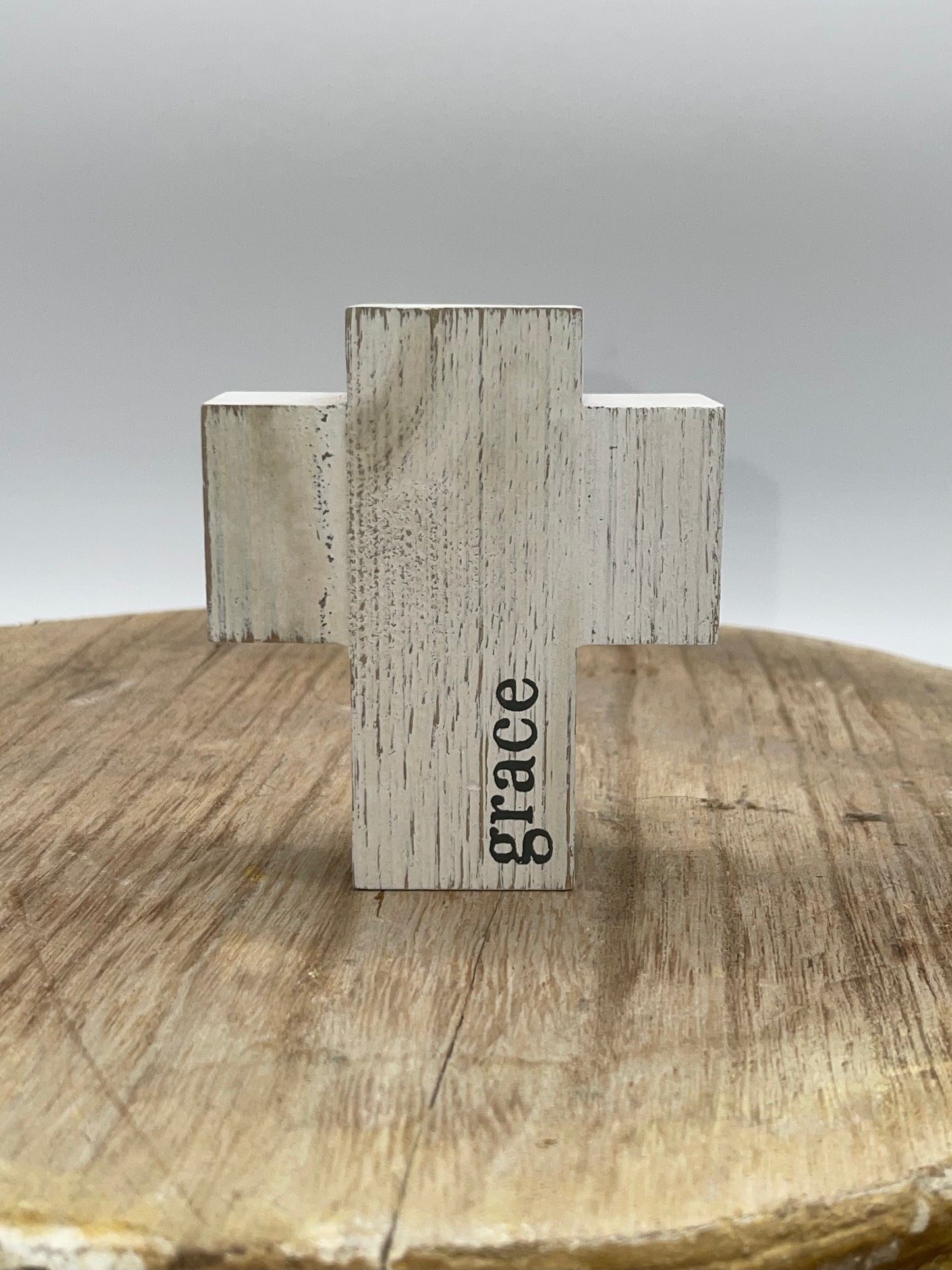 Decor | Wood Cross Grace 4"