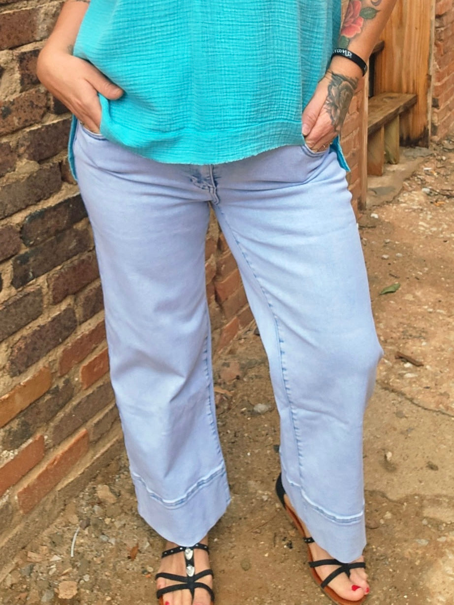 Bottoms | KanCan Jeans Light High Rise Cropped Wide Leg