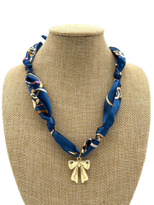Jewelry | Necklace Scarf Bandana With Bow Charm