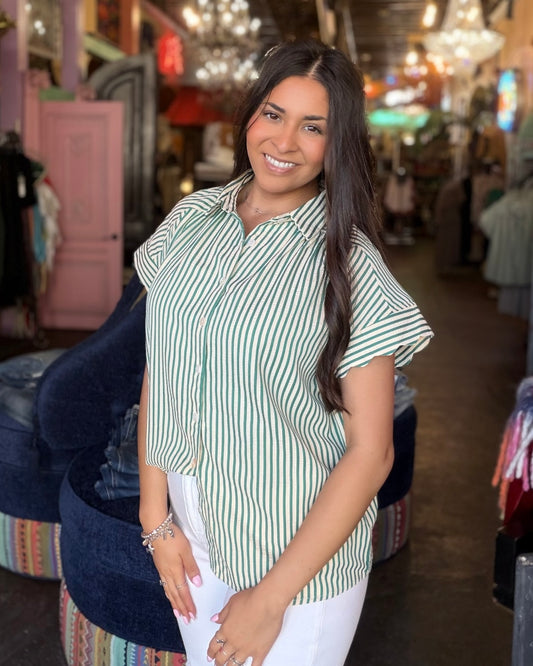Kelly Striped Button Down Blouse