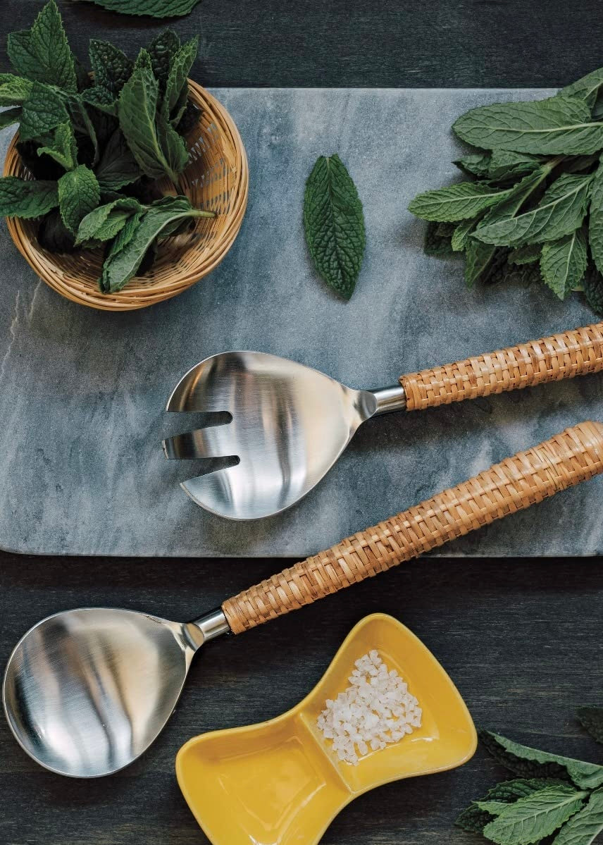 Danica Heirloom Rattan Salad Servers