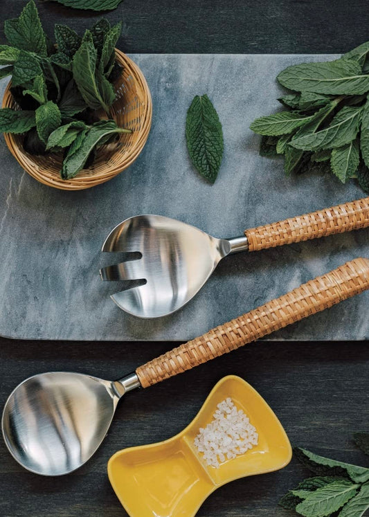 Danica Heirloom Rattan Salad Servers