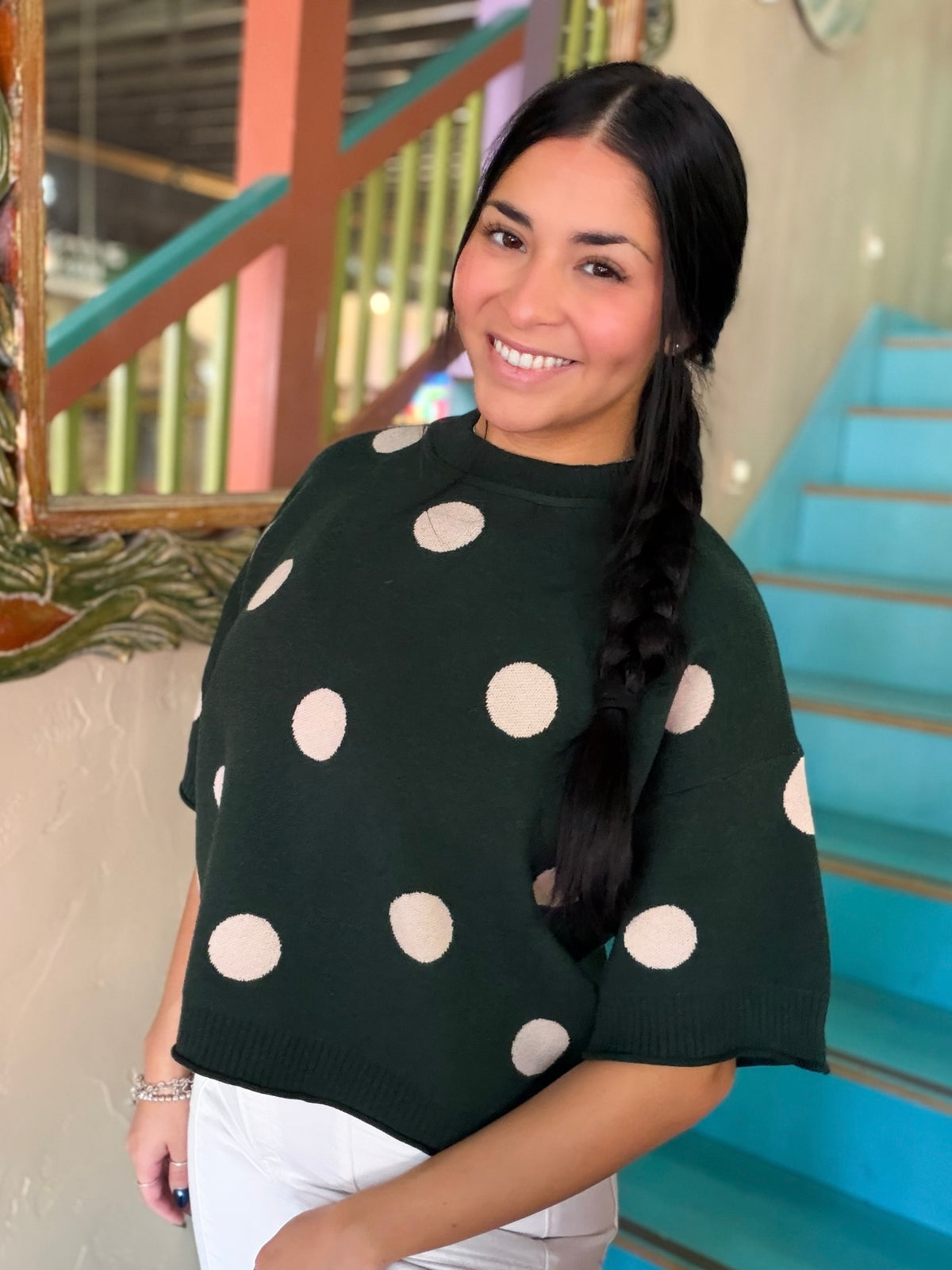 Sweater - Polka Dot Hunter Round Neck