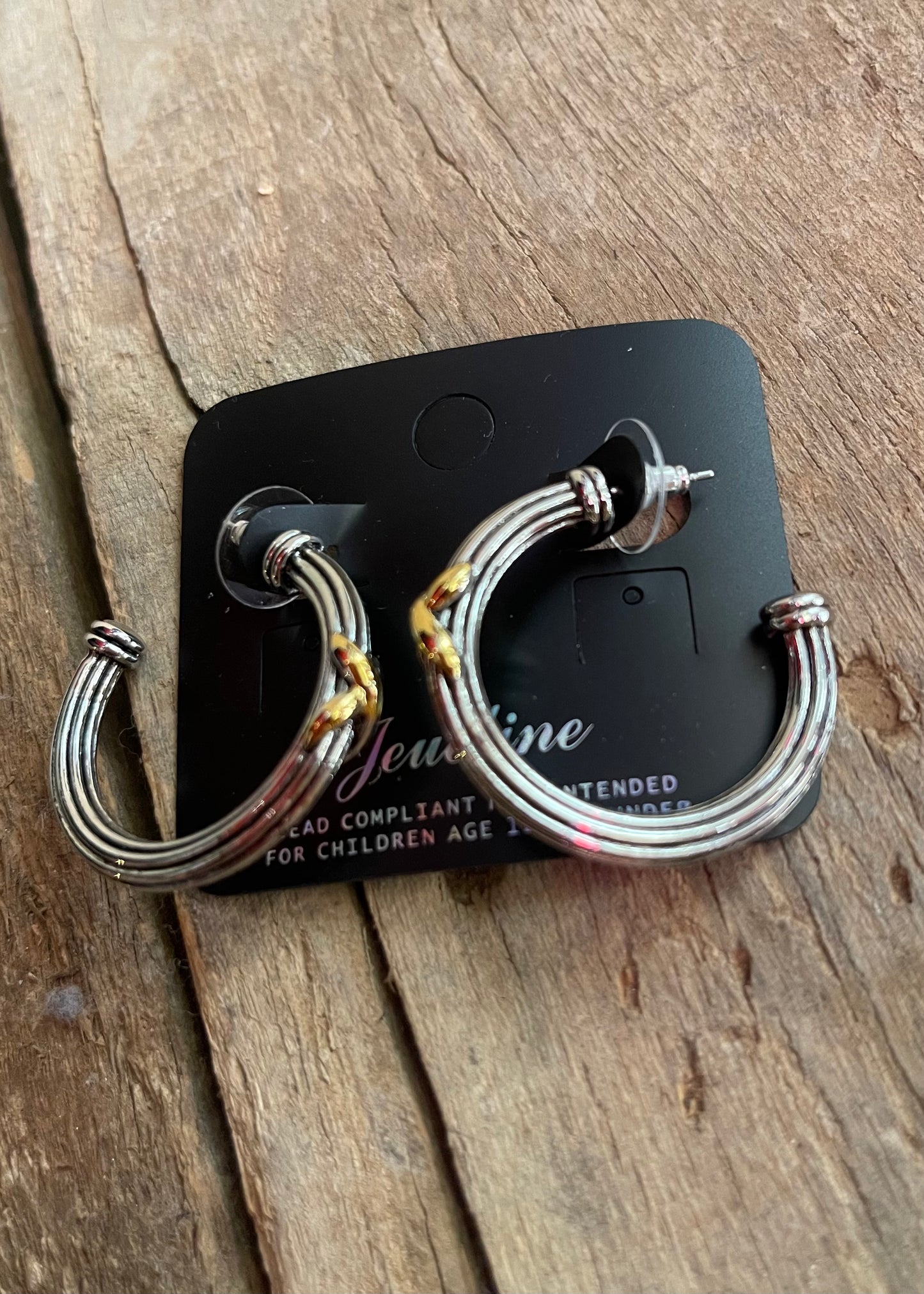 Jewelry | Earrings Two Tone "X" Hoop