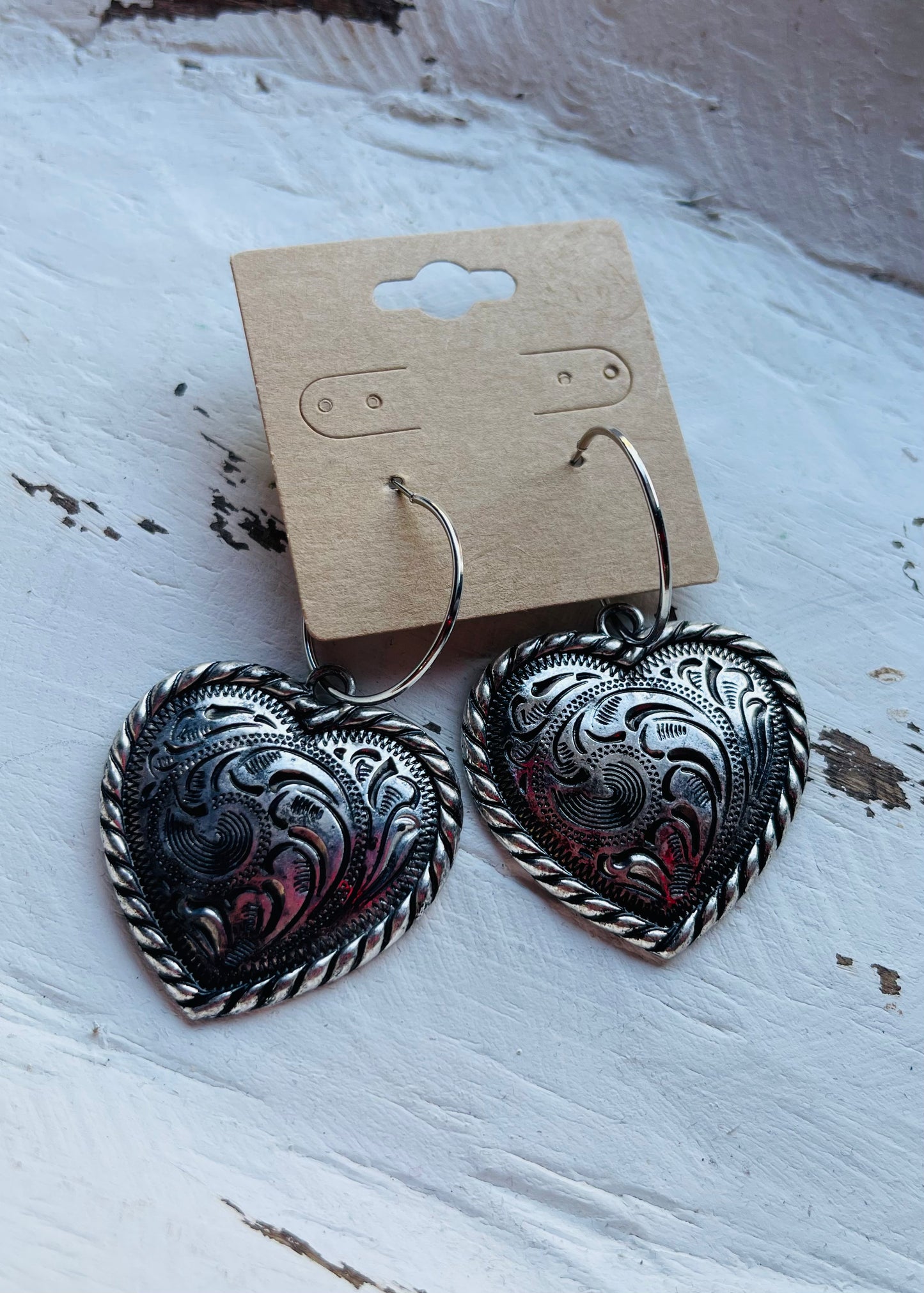 Earrings | Hoop Earrings with Silver Metal Charm