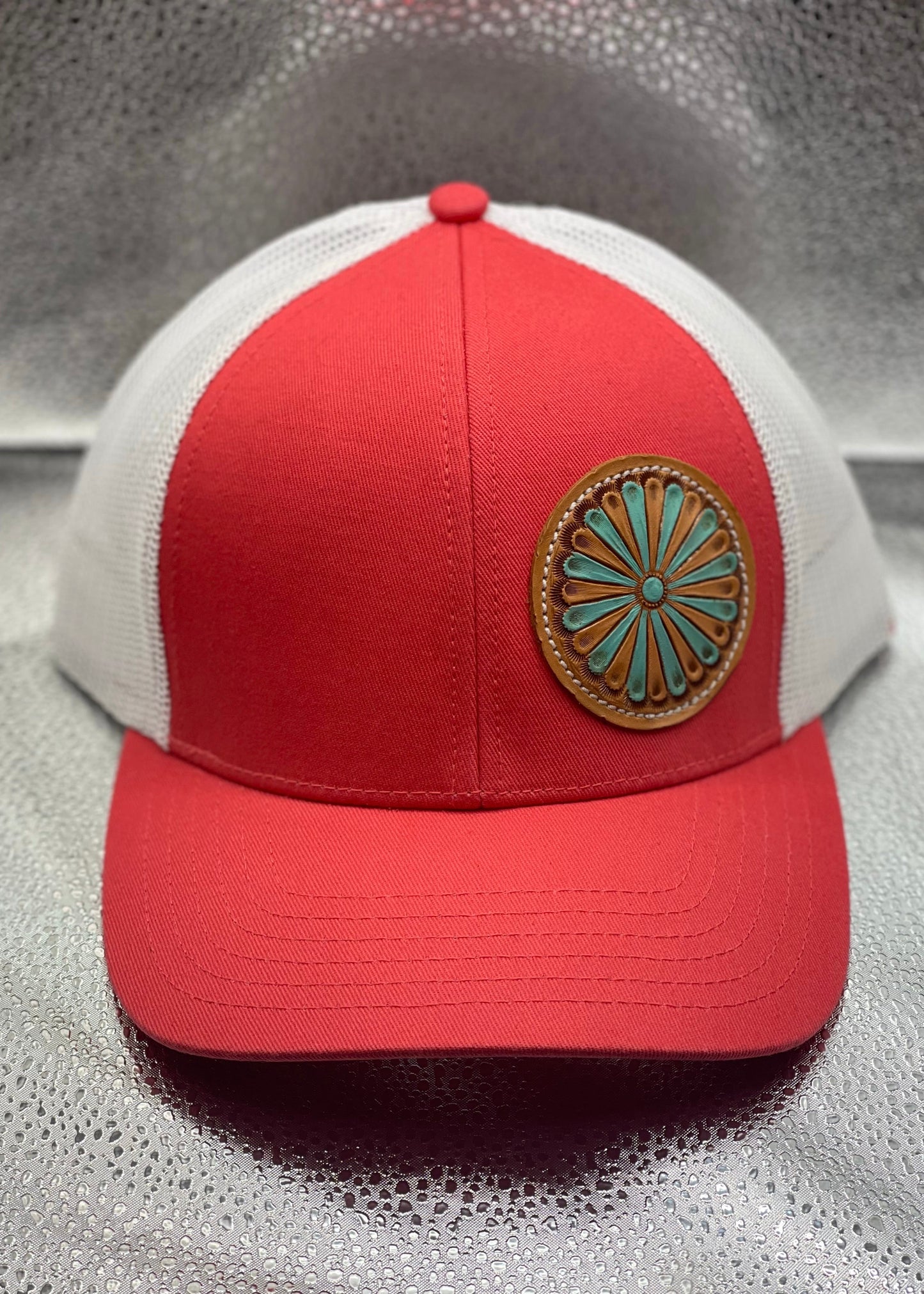 McIntire Saddlery Coral/White Round Concho Hat