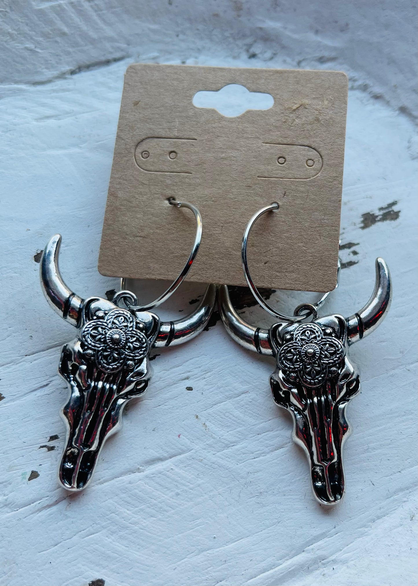 Earrings | Hoop Earrings with Silver Metal Charm