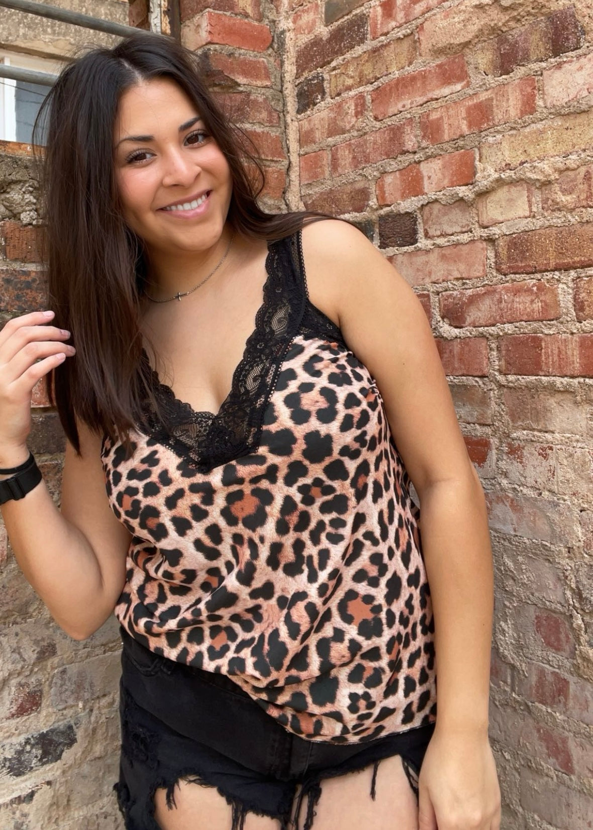 Top | Tank Top/Cami Lace Leopard