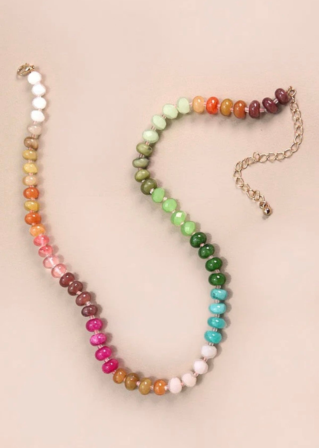 Necklace | Natural Agate Glass Bead Necklace