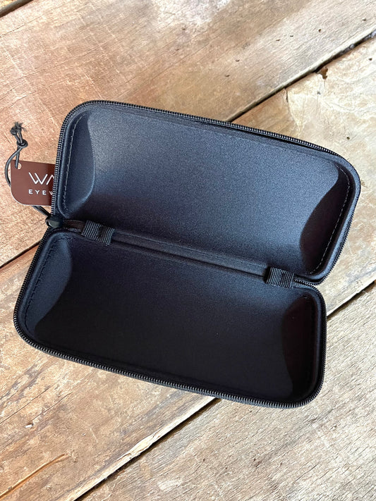 Black Branded Hard Shell Zipper Sunglasses Case