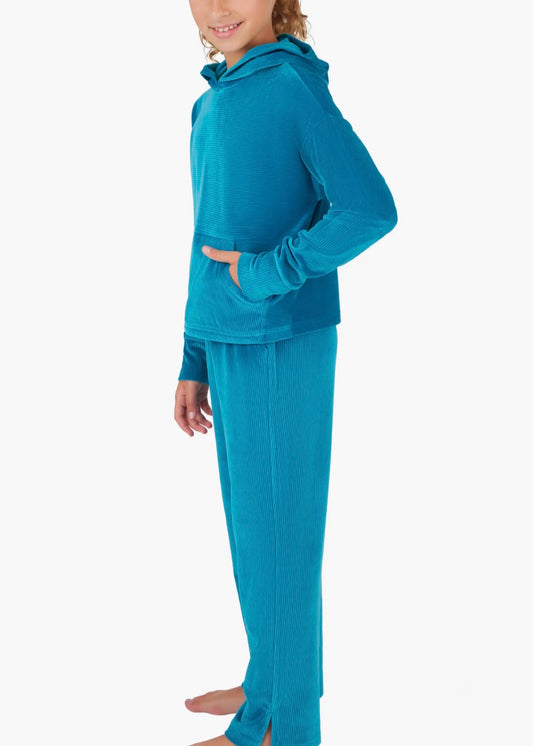 Girls | Rib Velour Sleepover Hoodie & Sweatpants Set