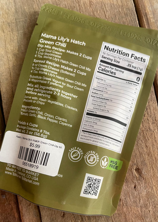 Pantry | Mama Lily's Hatch Green Chili Dip Mix
