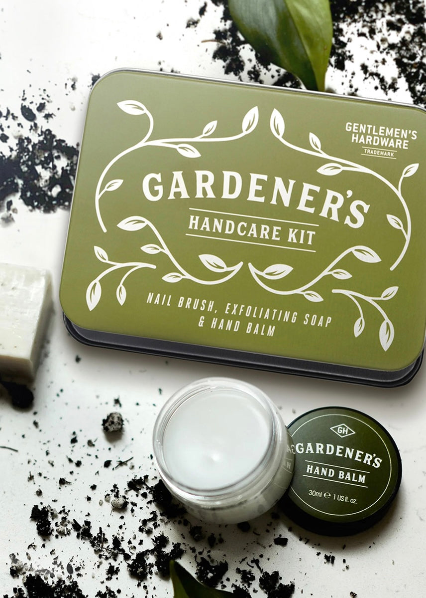 Gift | Gentlemen's Handcare Kit Tin Gift Set: Nail Brush, Soap, and Balm