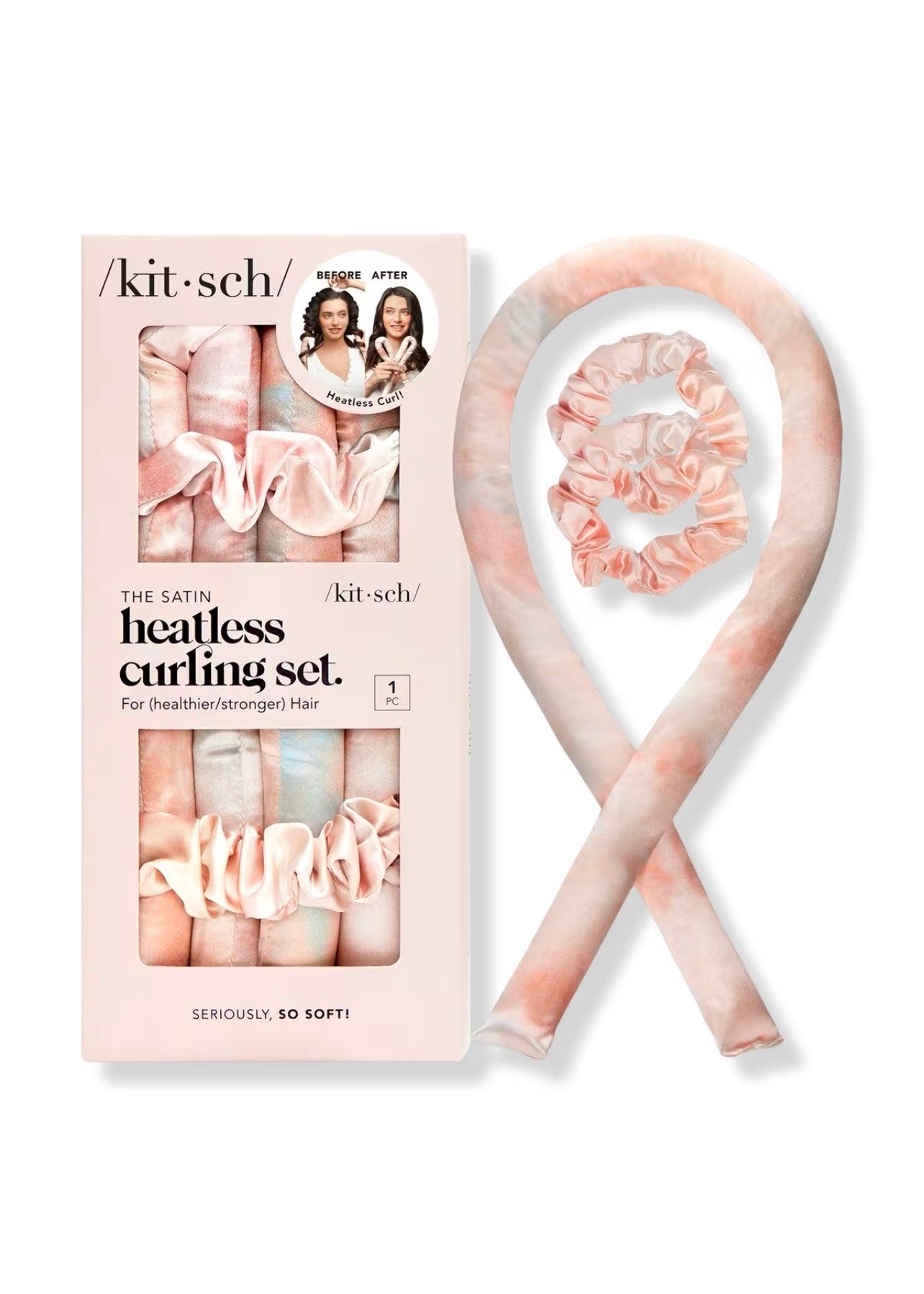 Kitsch Satin Heatless Curling Set Sunset Tie Dye
