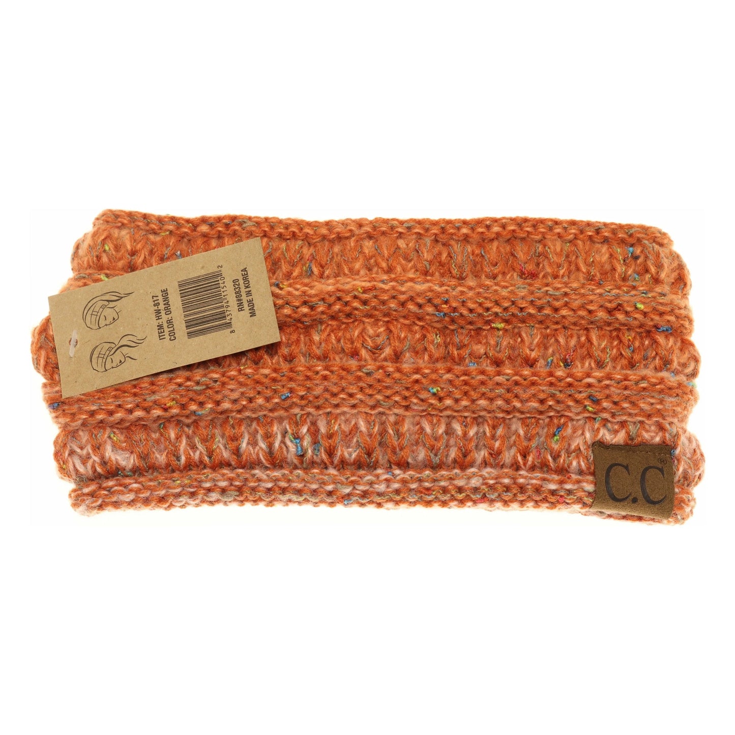 Accessories | C.C Head Wrap Ombre Ribbed Flecked Orange