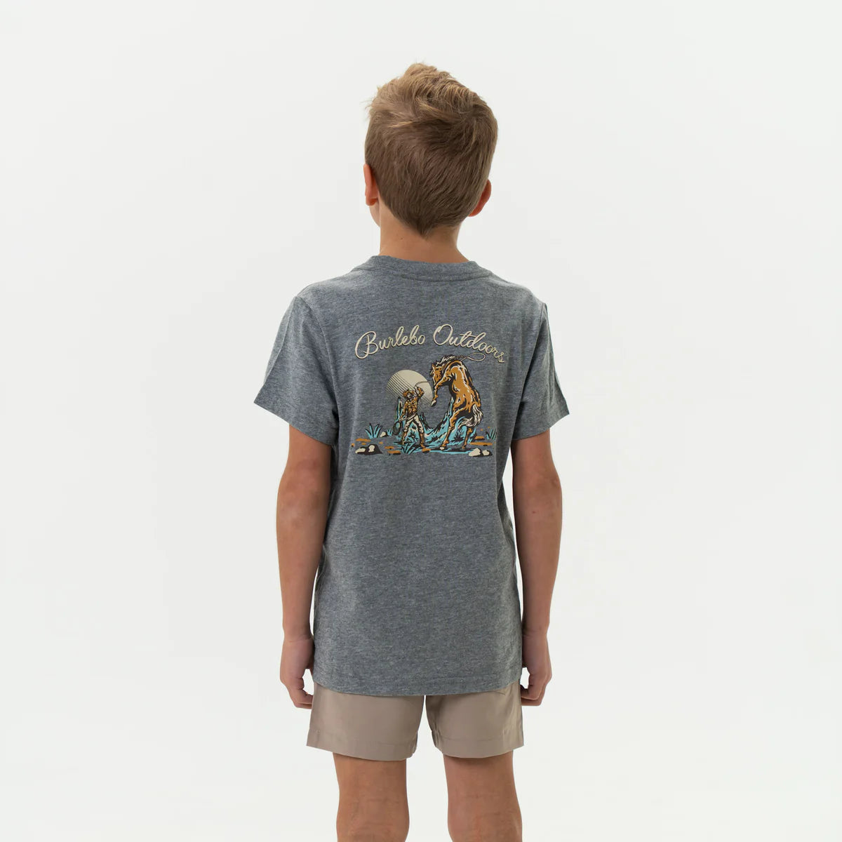 Boys | Burlebo Cowboy Up Dark Grey Youth Tee