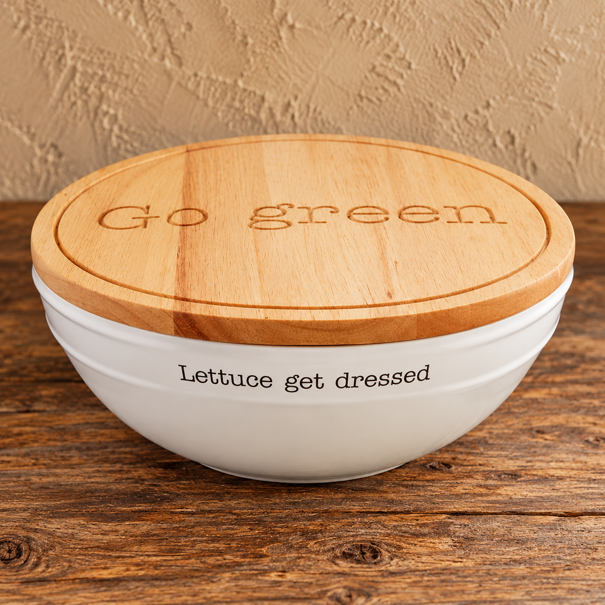 Salad Bowl - Mudpie Circa with Lid