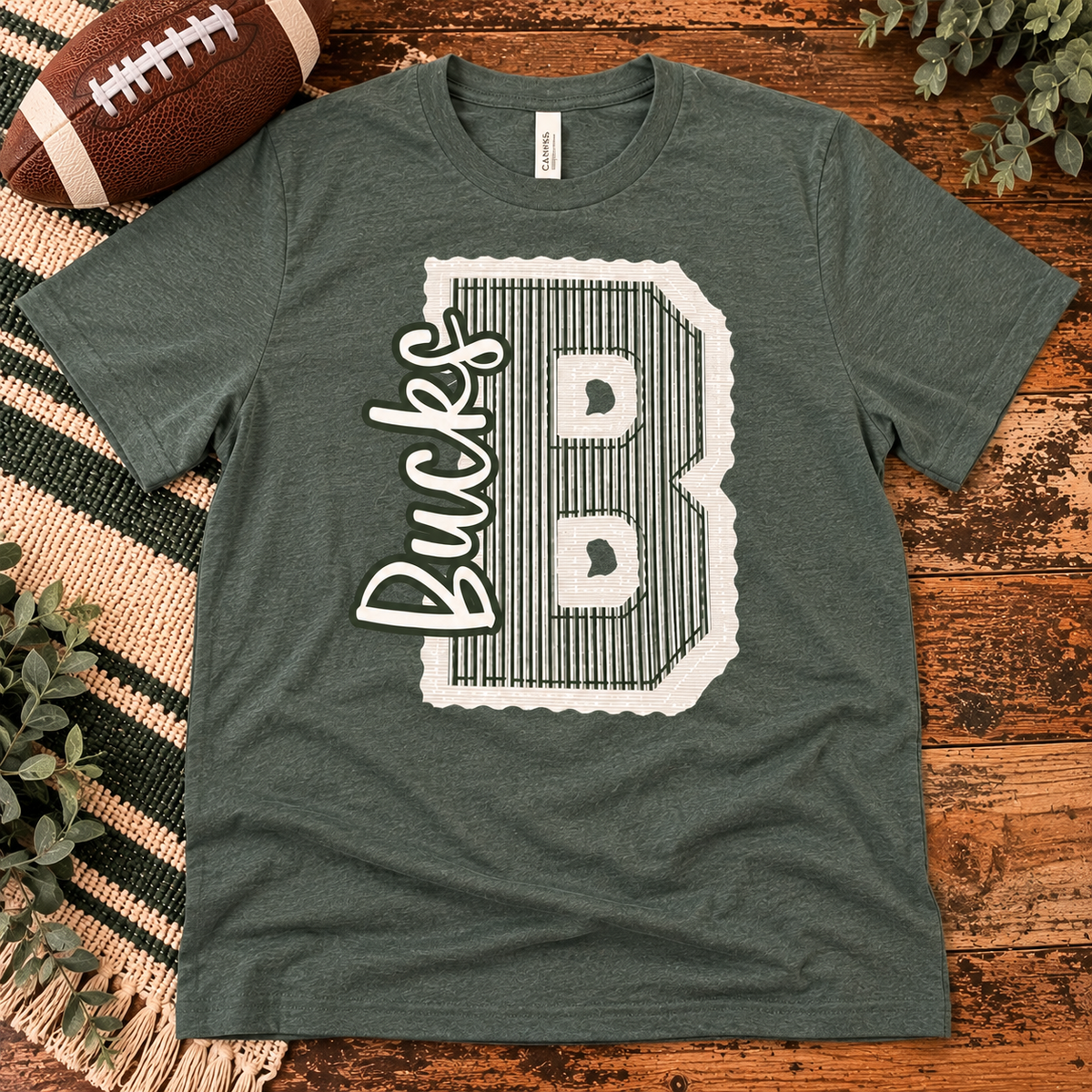 Tee - Bucks Striped Letter