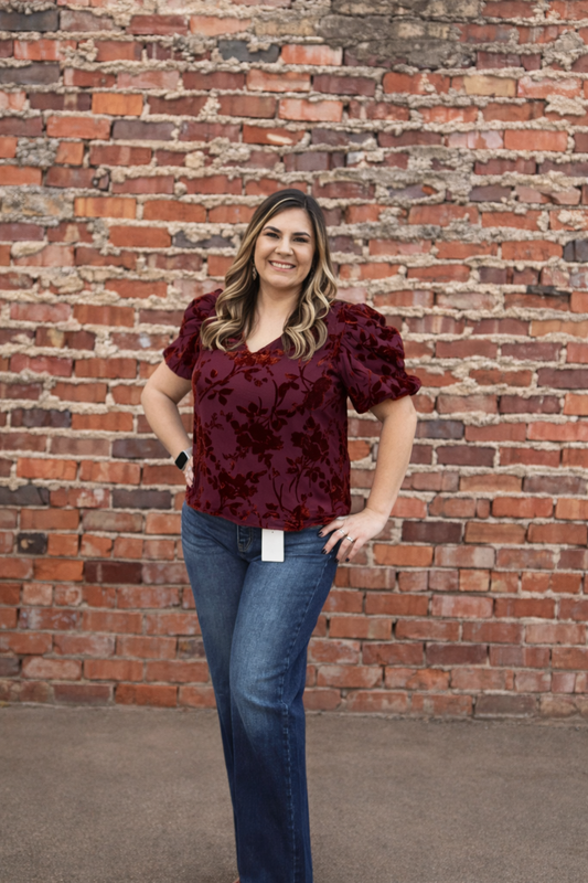 THML Blouse Puff Velvet