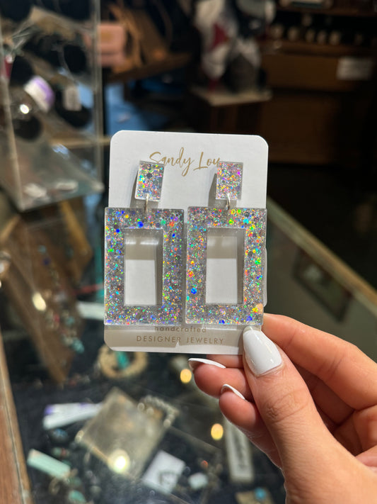 Jewelry | Earrings Large Square Shimmer Drop