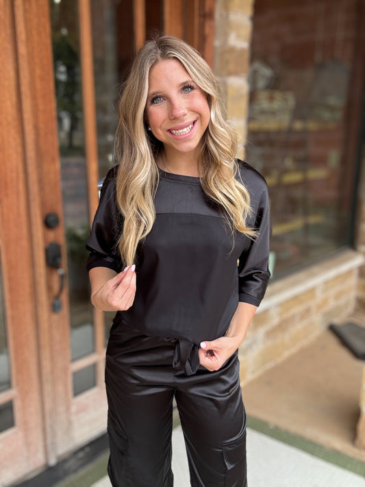 Sets | Satin Top And Cargo Pant