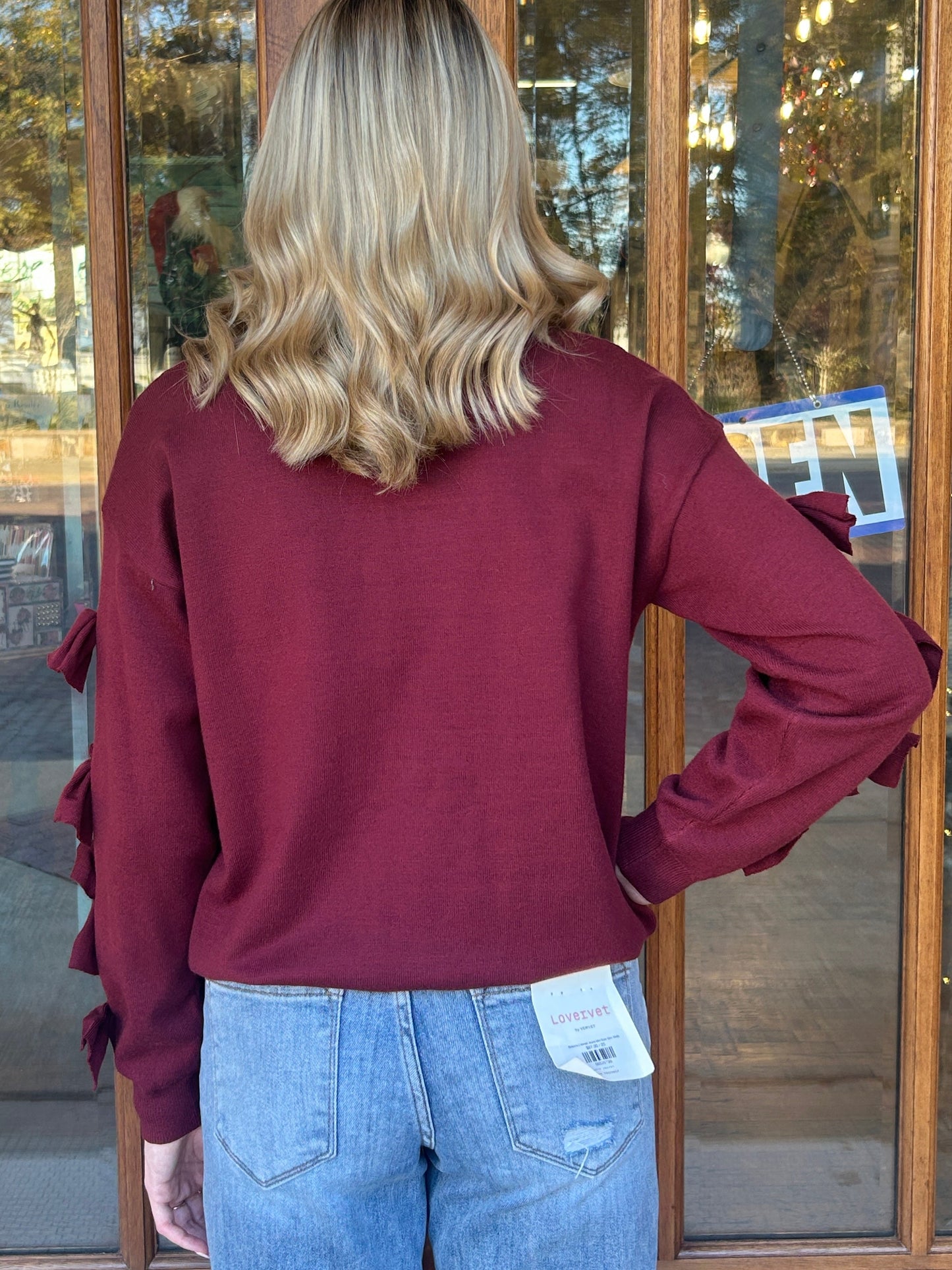 Bow Embellished Knit Sweater