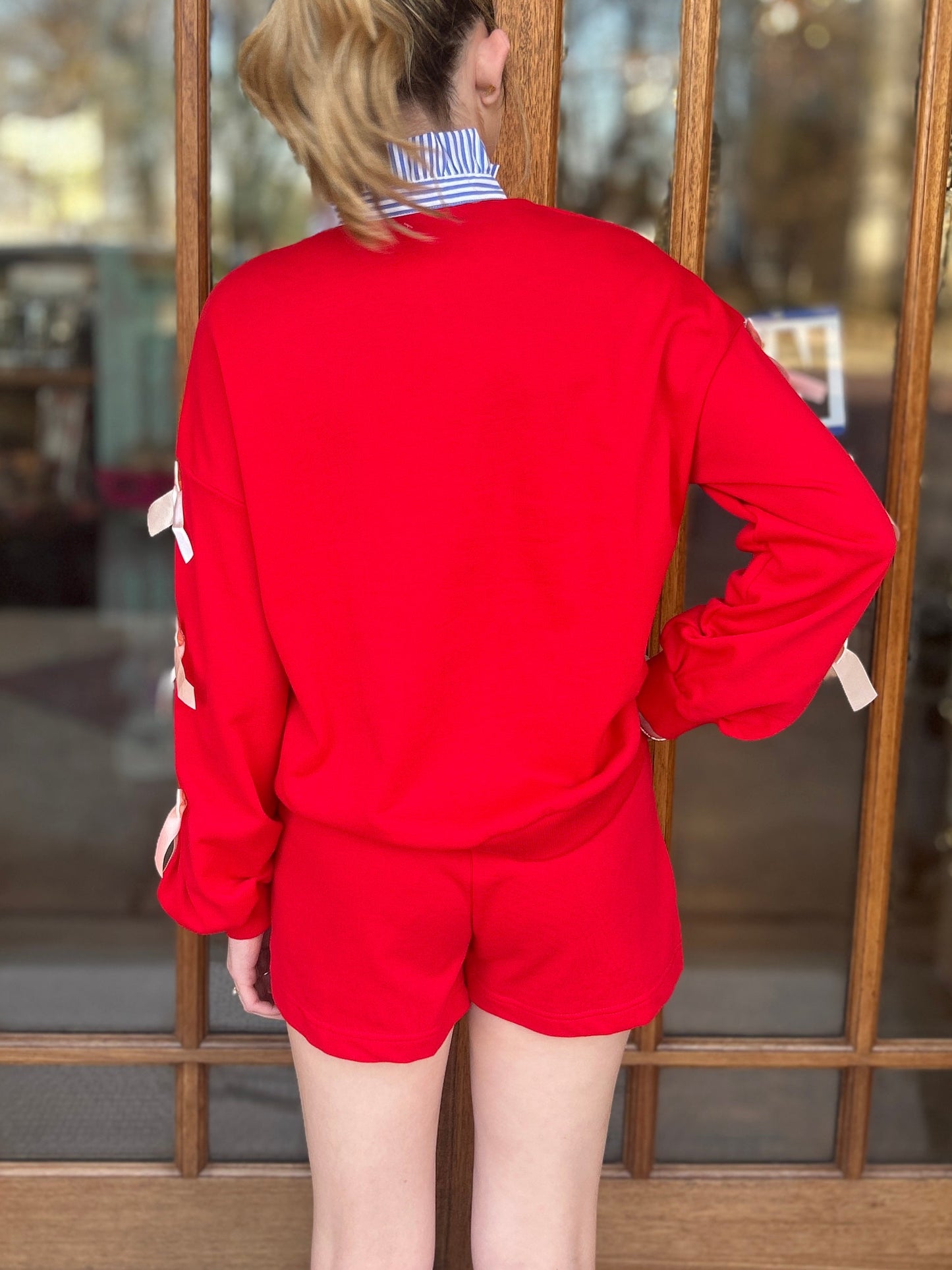 Red Bow Short Lounge Set