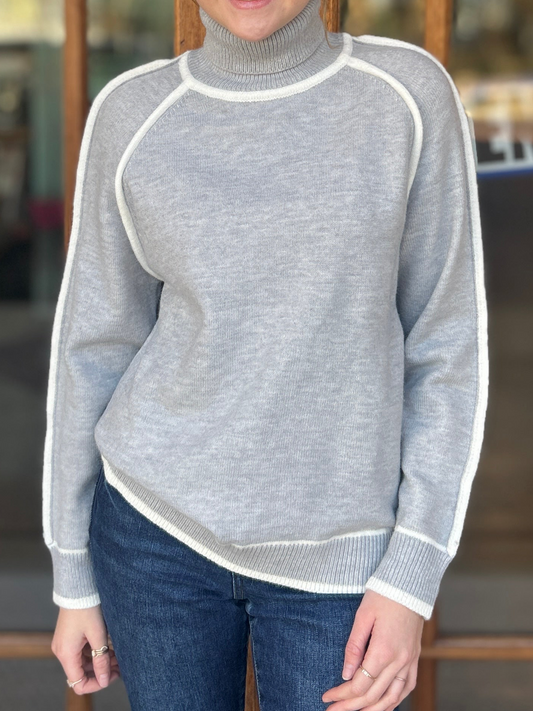 Gray Turtleneck Sweater