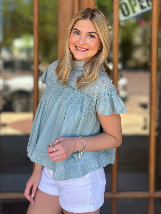Blouse - Lace Detail BabyDoll