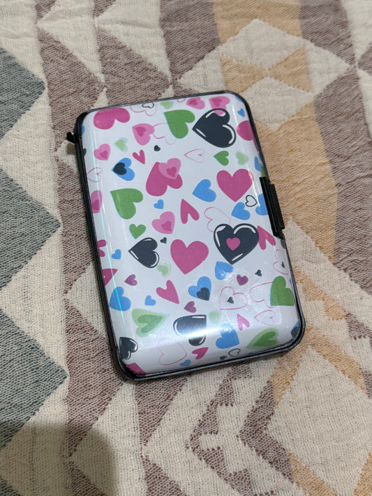 Accessories  | Hearts Glossy Card Holder Caddy Case