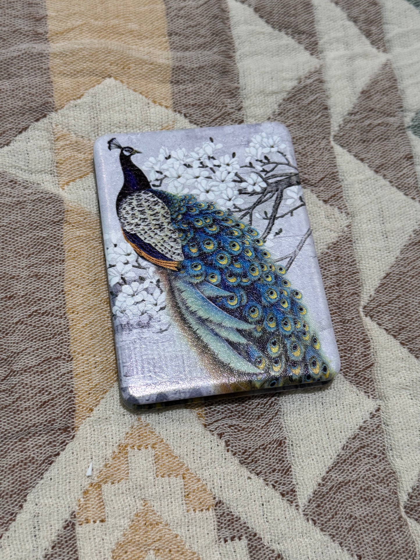 Accessories | Elegant Peacock Floral Print Compact Makeup Mirror