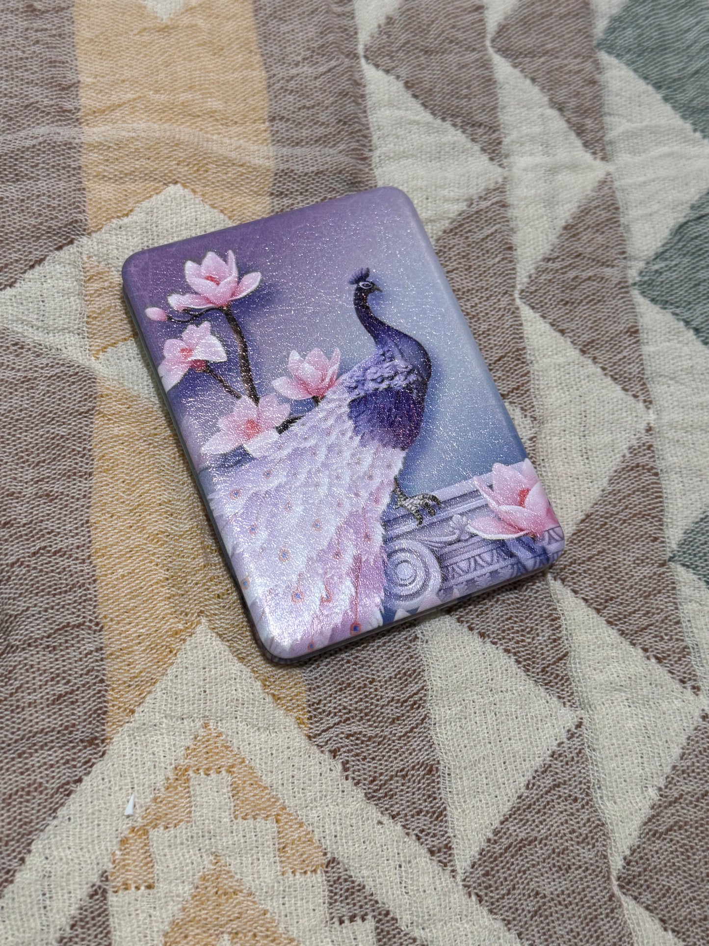 Accessories | Elegant Peacock Floral Print Compact Makeup Mirror