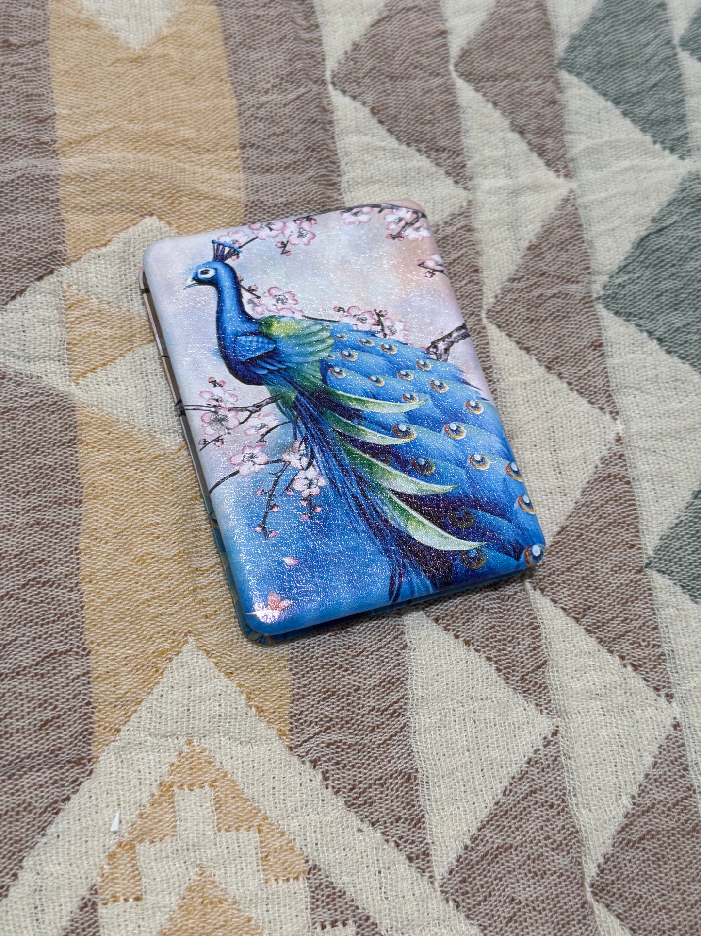Accessories | Elegant Peacock Floral Print Compact Makeup Mirror