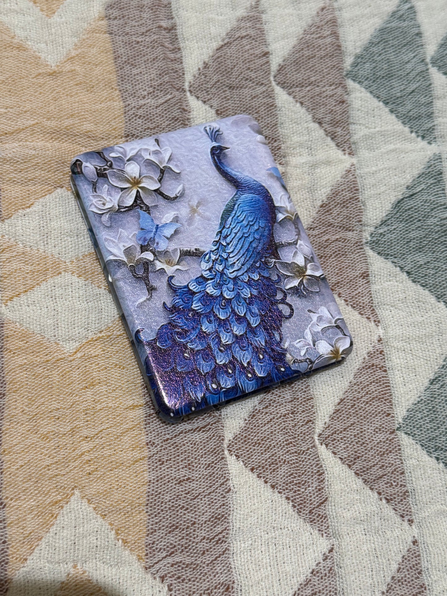 Accessories | Elegant Peacock Floral Print Compact Makeup Mirror