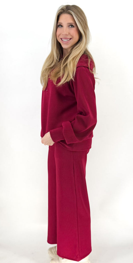 Cabernet Pullover & Pants Ribbed Set