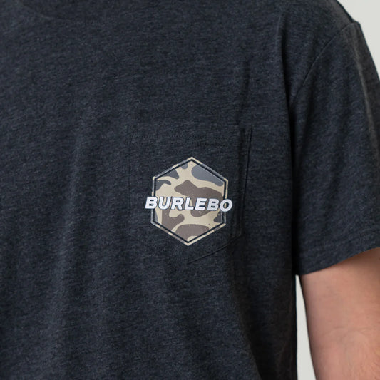 Mens | Burlebo T Shirt Heather Black with Gray Camo Rad Dad