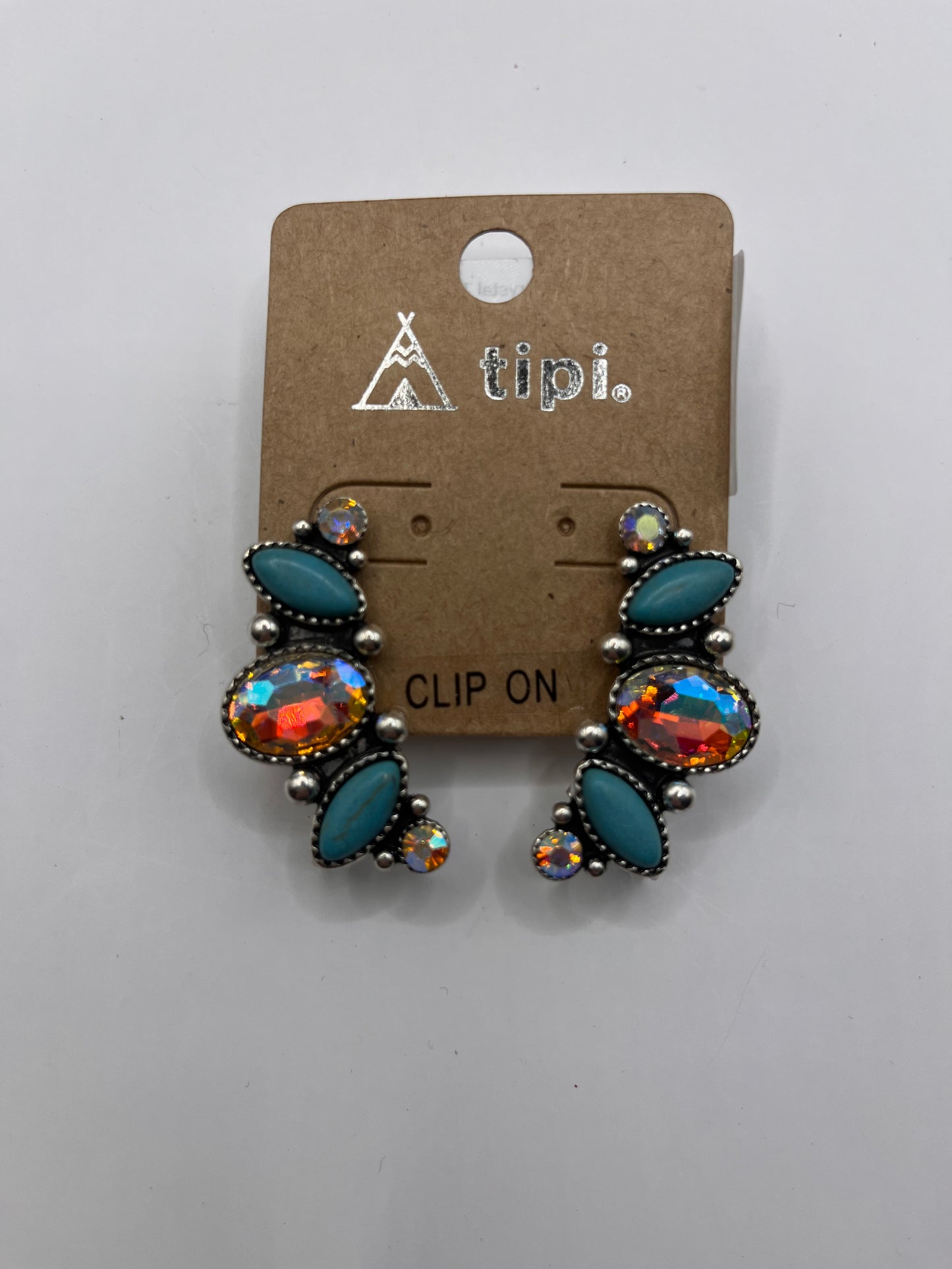 Jewelry | Western Crystal Turquoise Cuff Earrings