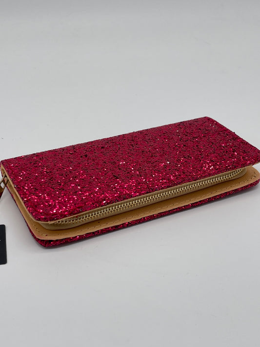 Wallet | Red Sparkle Glitter Single Zip