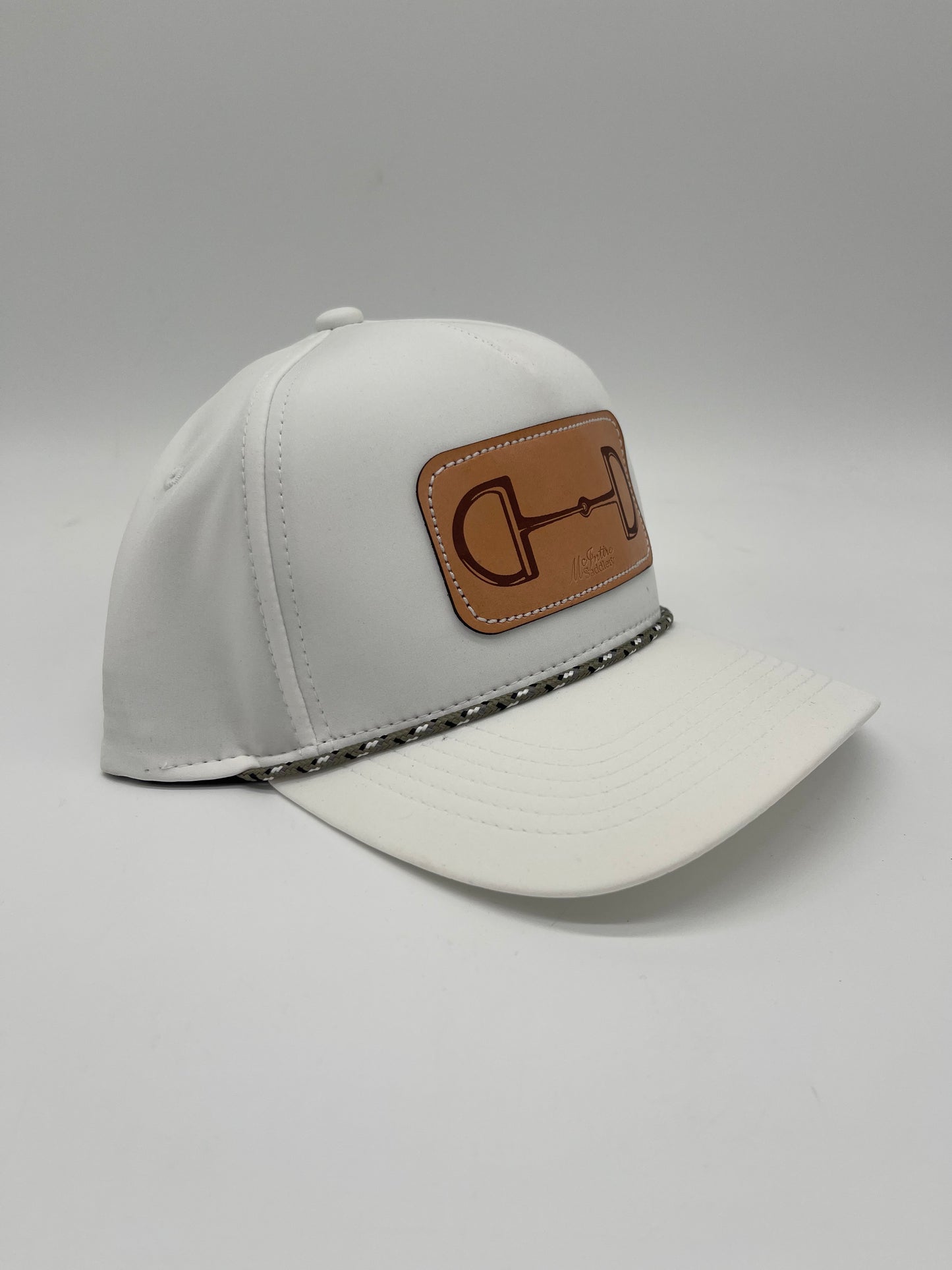 McIntire Saddlery | Cap Snaffle Bit White with Olive Rope