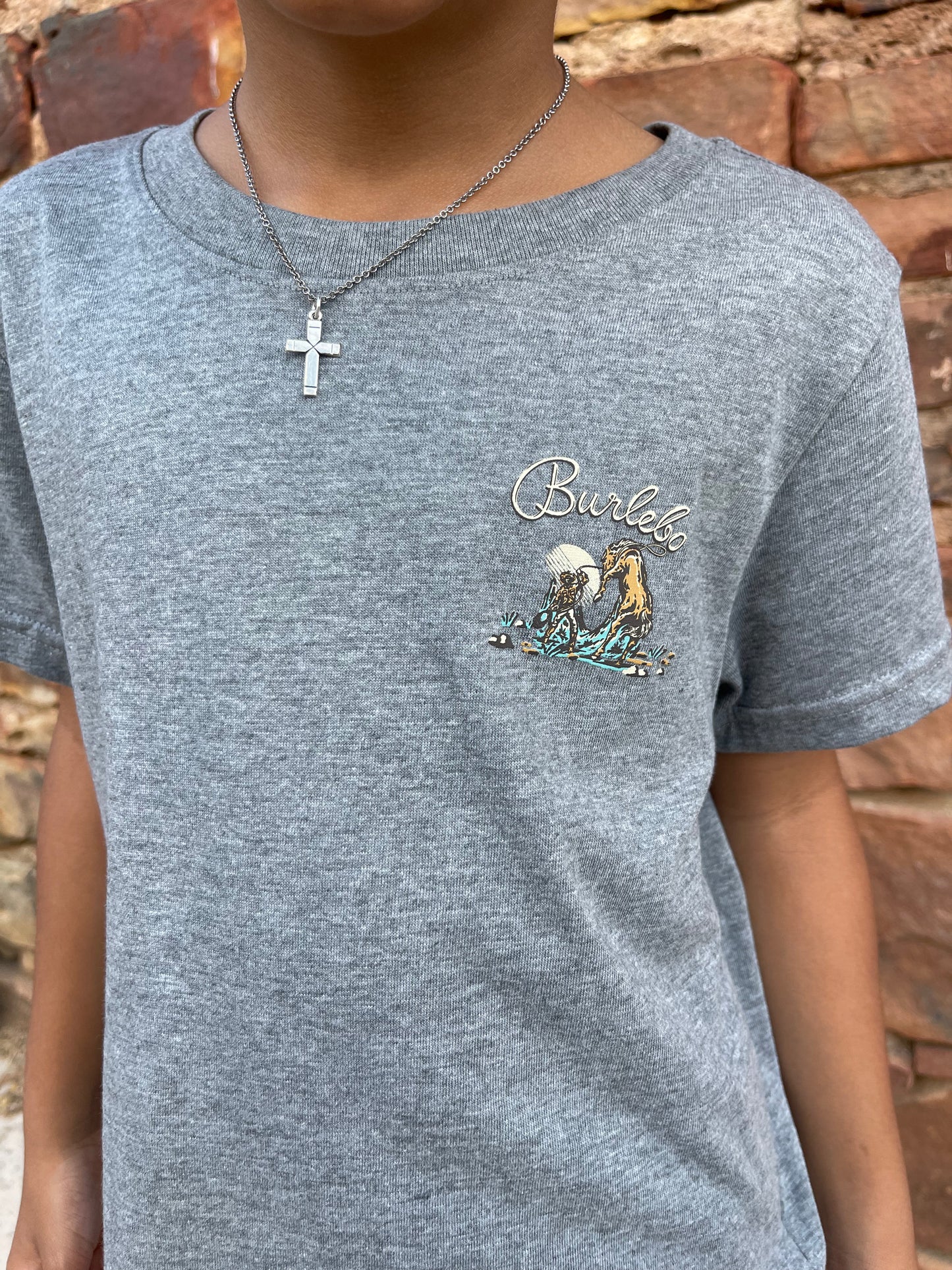 Boys | Burlebo Cowboy Up Dark Grey Youth Tee