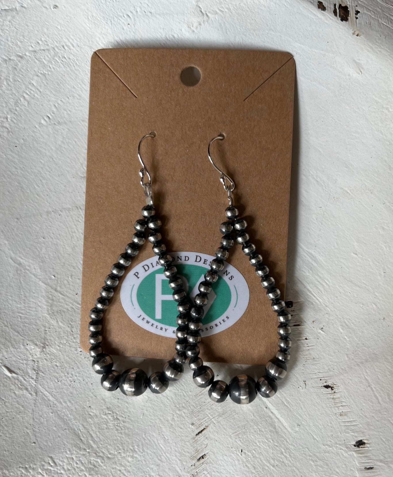 Turquoise | Authentic Navajo Bead Teardrop Earrings