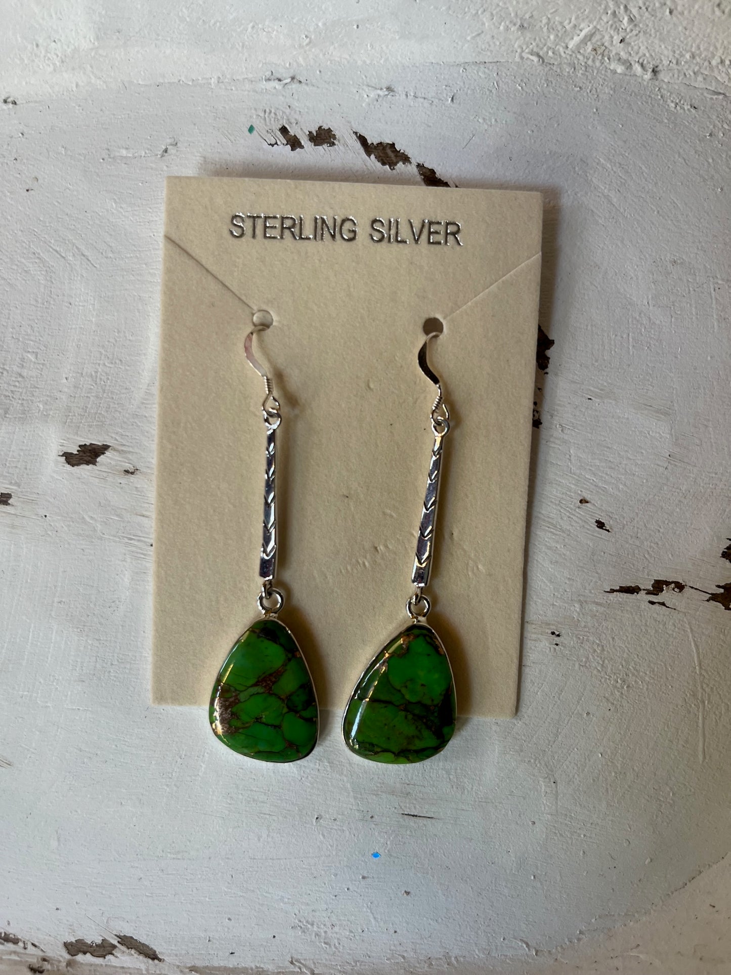 Turquoise | Authentic Green Turquoise Earrings