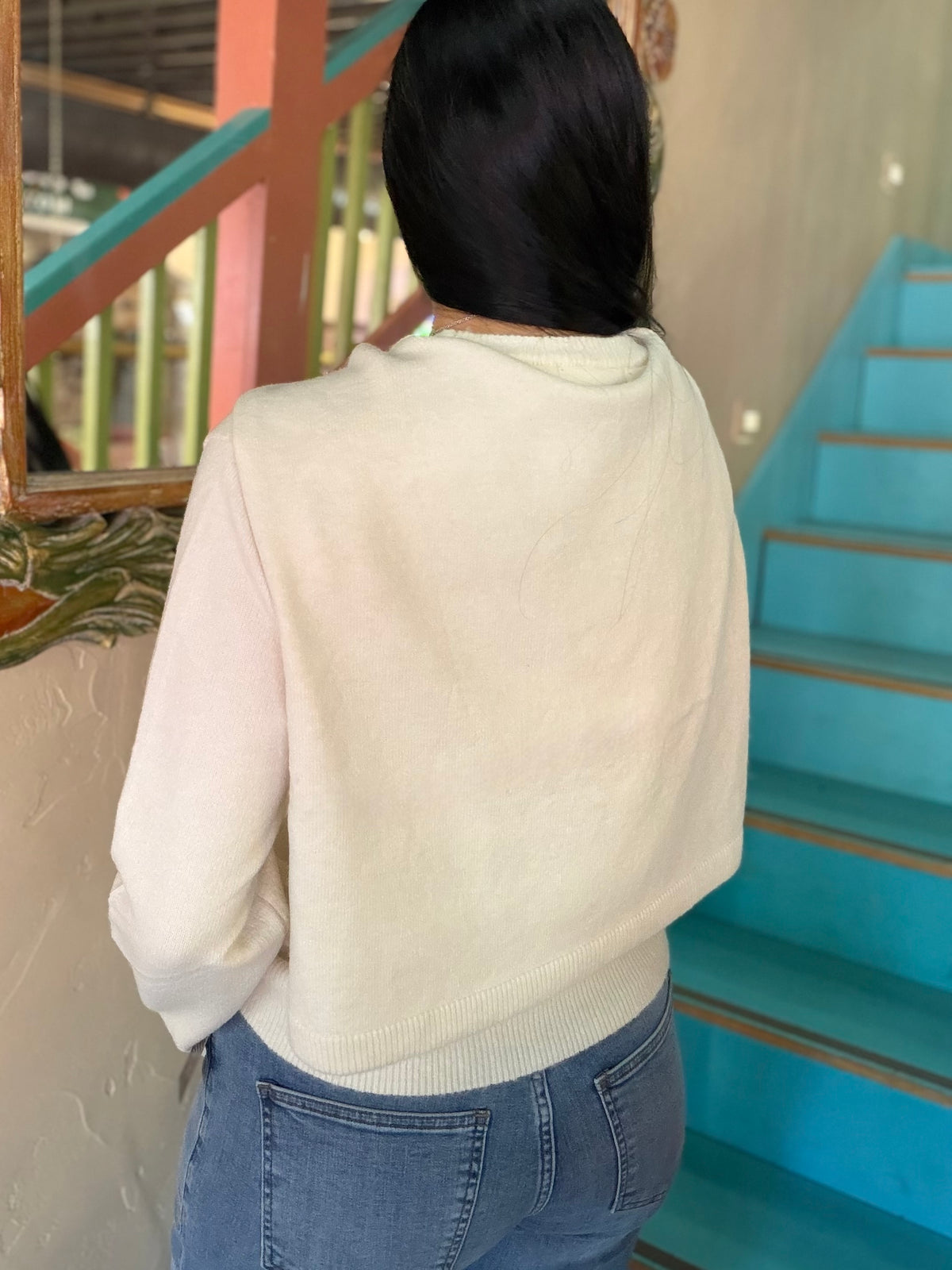 Sweater - Cream Layered Shoulder
