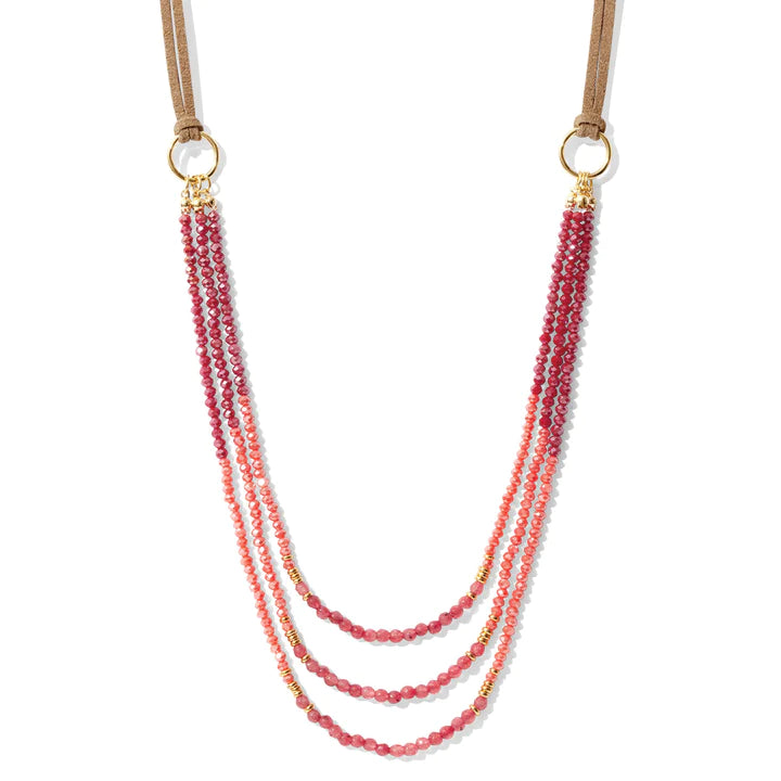 Triple Layer Beaded Gold Necklace