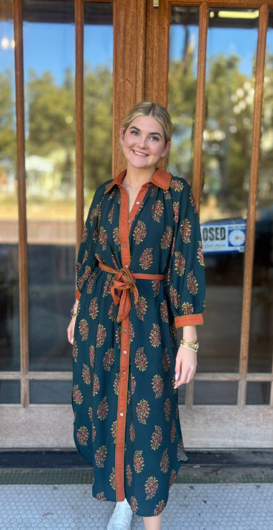 Dress | Maxi Hunter Green Floral