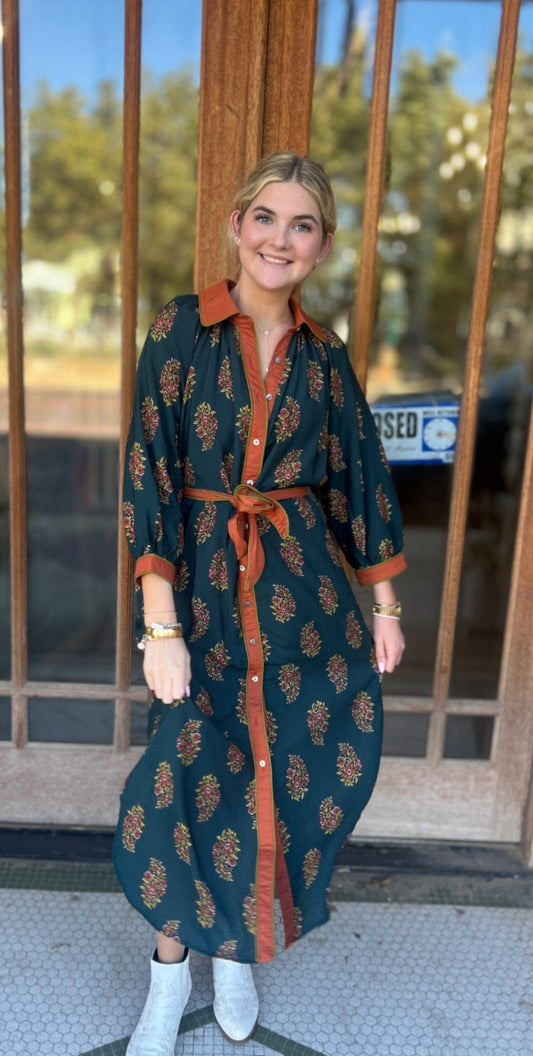 Dress | Maxi Hunter Green Floral