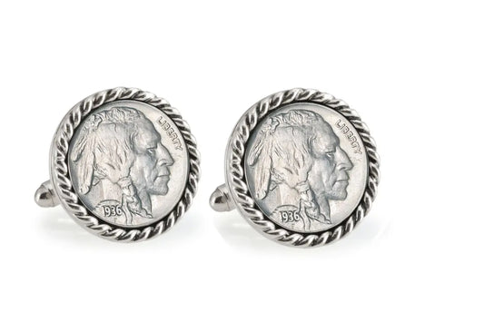 Cufflink - Silver Buffalo Nickel