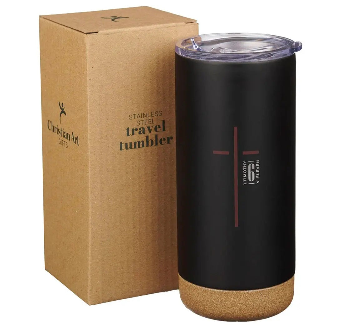 Tumbler - Cross Travel 1 Timothy 6:11